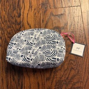 Dabney Lee Navy & White Cosmetic Pouch with Zebra print. Absolutely fun
